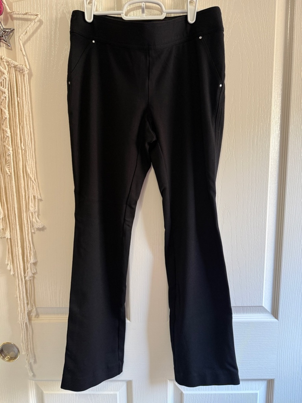 INC International Concepts Black Ponte Straight Leg Pants Size 6P
